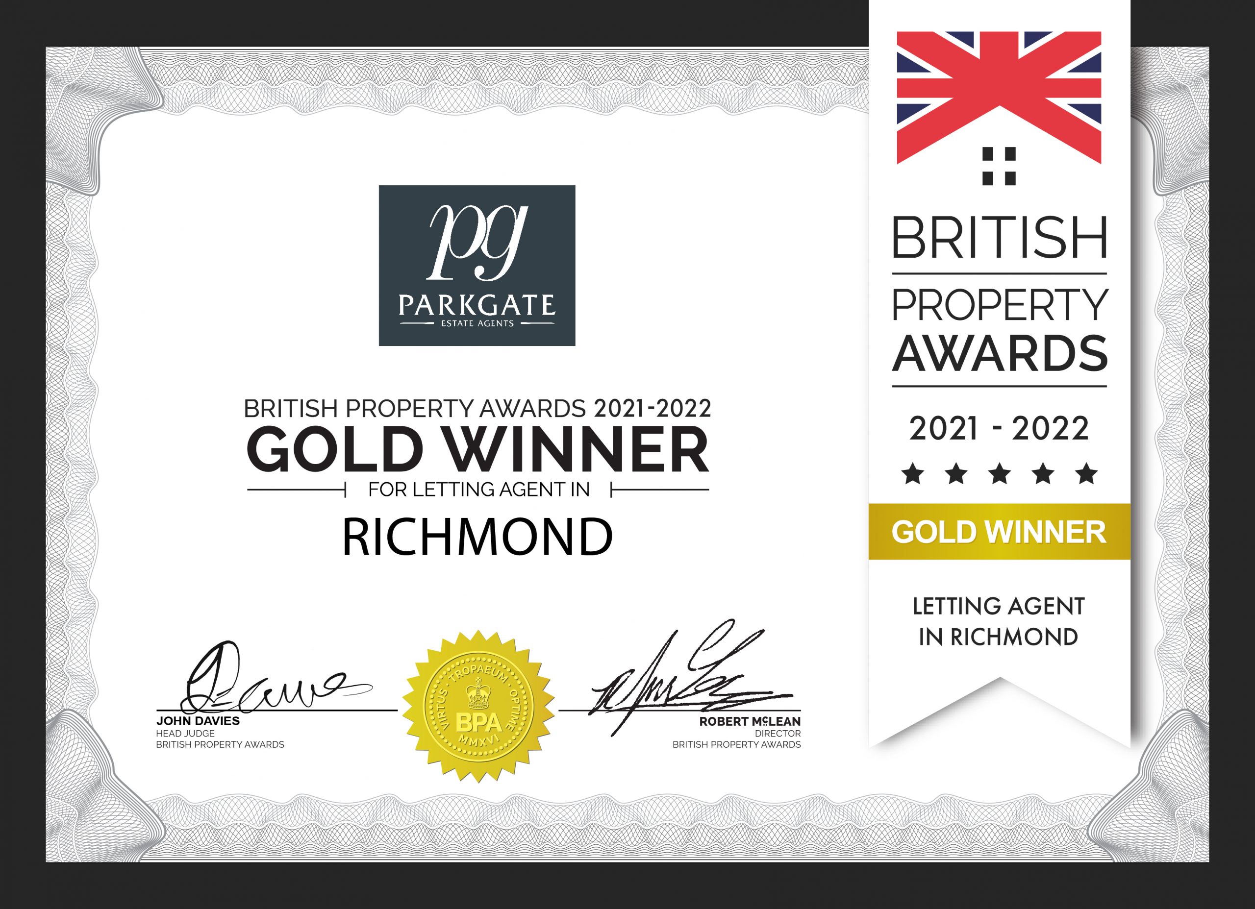 British Property Awards 2022 - Gold Winner